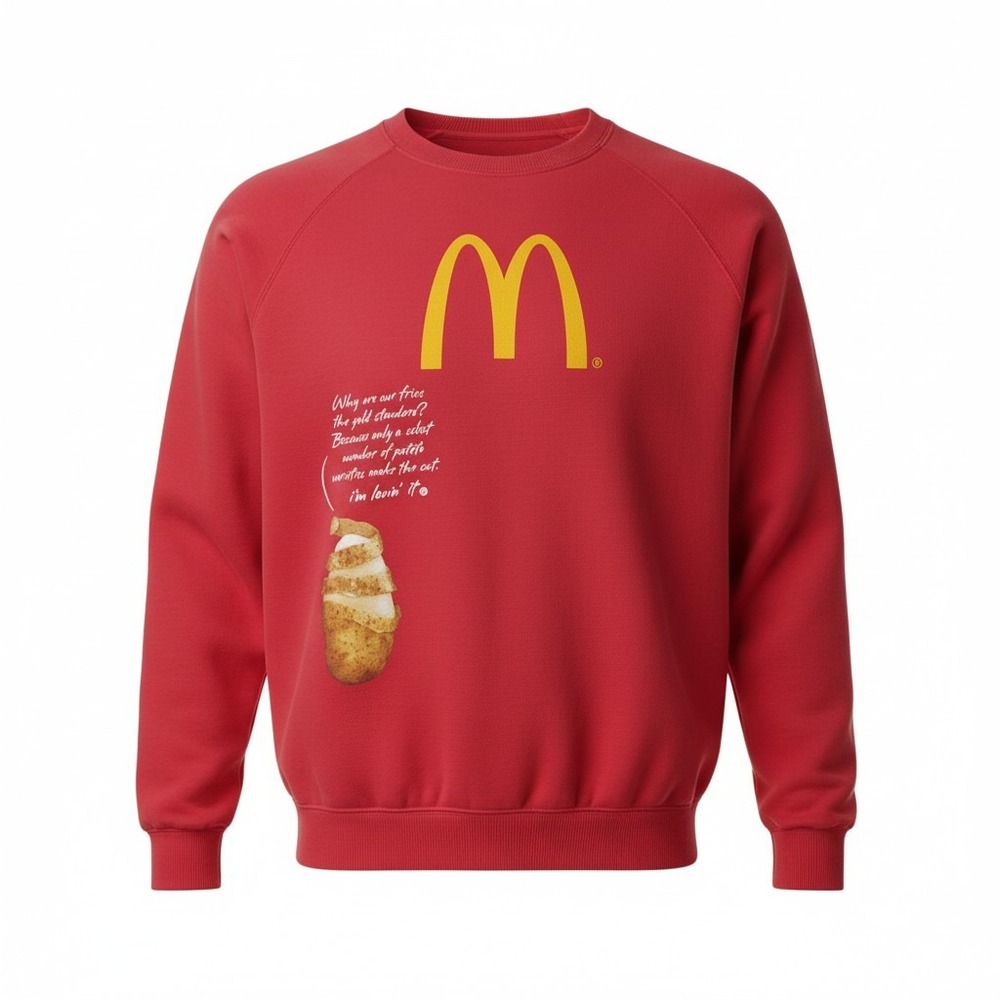 Vintage McDonald's Hanes Red Graphic‎ Sweatshirt Mens  Im Lovin It Potato Logo L